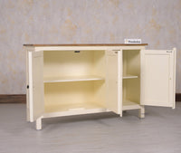 Spain Solid Mango Wood Sideboard Cabinet - Three Doors - Sideboard - Furniselan - Frosty-White