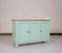 Spain Solid Mango Wood Sideboard Cabinet - Three Doors - Sideboard - Furniselan - Silt-Green