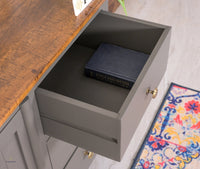 Spain Solid Mango Wood Sideboard Cabinet - Three Drawers & One Door - Sideboard - Furniselan - Slate-Grey
