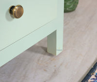 Spain Solid Mango Wood Sideboard Cabinet - Three Drawers & One Door - Sideboard - Furniselan - Silt-Green