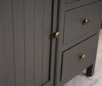 Spain Solid Mango Wood Sideboard Cabinet - Three Drawers & One Door - Sideboard - Furniselan - Slate-Grey