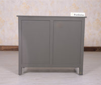 Spain Solid Mango Wood Sideboard Cabinet - Three Drawers & One Door - Sideboard - Furniselan - Slate-Grey