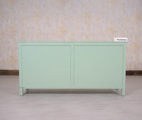 Spain Solid Mango Wood Sideboard Cabinet - 4 Doors - Sideboard - Furniselan - Silt-Green