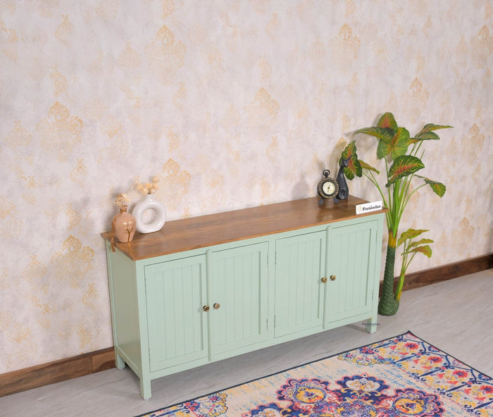 Spain Solid Mango Wood Sideboard Cabinet - 4 Doors - Sideboard - Furniselan
