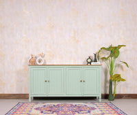 Spain Solid Mango Wood Sideboard Cabinet - 4 Doors - Sideboard - Furniselan - Silt-Green