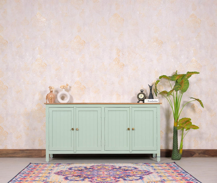 Spain Solid Mango Wood Sideboard Cabinet - 4 Doors - Sideboard - Furniselan