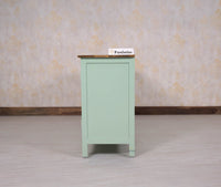 Spain Solid Mango Wood Sideboard Cabinet - 4 Doors - Sideboard - Furniselan - Silt-Green
