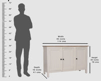 Spain Solid Mango Wood Sideboard Cabinet - Three Doors - Sideboard - Furniselan - Frosty-White