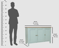 Spain Solid Mango Wood Sideboard Cabinet - Three Doors - Sideboard - Furniselan - Silt-Green