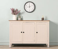 Spain Solid Mango Wood Sideboard Cabinet - Three Doors - Sideboard - Furniselan - Frosty-White