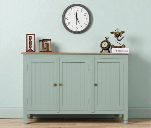Spain Solid Mango Wood Sideboard Cabinet - Three Doors - Sideboard - Furniselan - Silt-Green