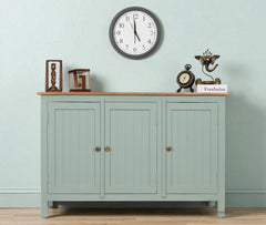 Spain Solid Mango Wood Sideboard Cabinet - Three Doors - Sideboard - Furniselan - Silt-Green