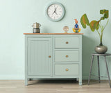 Spain Solid Mango Wood Sideboard Cabinet-Three Drawers & One Door