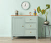 Spain Solid Mango Wood Sideboard Cabinet - Three Drawers & One Door - Sideboard - Furniselan - Silt-GreenFurniselan