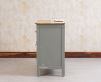 Spain Solid Mango Wood Sideboard Cabinet-Three Drawers & One Door Furniselan Cool Grey
