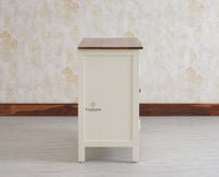 Spain Solid Mango Wood Sideboard Cabinet - Three Drawers & One Door - Sideboard - Furniselan - Milky-White