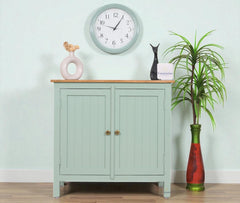 Spain Solid Mango Wood Sideboard Cabinet - Two Doors - Sideboard - Furniselan - Silt-Green