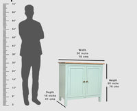 Spain Solid Mango Wood Sideboard Cabinet - Two Doors - Sideboard - Furniselan - Silt-Green