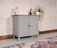 Spain Solid Mango Wood Sideboard Cabinet - Two Doors - Sideboard - Furniselan - Cool-Grey