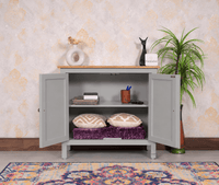 Spain Solid Mango Wood Sideboard Cabinet - Two Doors - Sideboard - Furniselan - Cool-Grey