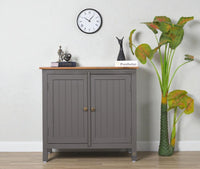 Spain Solid Mango Wood Sideboard Cabinet - Two Doors - Sideboard - Furniselan - Slate-Grey