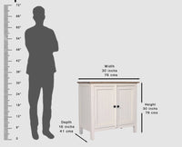 Spain Solid Mango Wood Sideboard Cabinet - Two Doors - Sideboard - Furniselan - Frosty-White