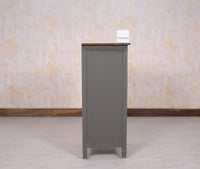 Spain Solid Mango Wood Tall Chest of Drawer - Five Drawers - Chest of Drawer - Furniselan - Slate-Grey