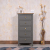 Spain Solid Mango Wood Tall Chest of Drawer - Five Drawers - Chest of Drawer - Furniselan - Slate-Grey