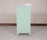 Spain Solid Mango Wood Tall Chest of Drawer - Five Drawers - Chest of Drawer - Furniselan - Silt-Green