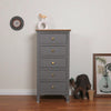 Spain Solid Mango Wood Tall Chest of Drawer - Five Drawers - Chest of Drawer - Furniselan - Slate-Grey