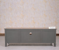 Spain Solid Mango Wood Tv cabinet - Two Doors and One Drawer - Tv Cabinet - Furniselan - Slate-Grey