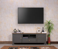 Spain Solid Mango Wood Tv cabinet - Two Doors and One Drawer - Tv Cabinet - Furniselan - Slate-Grey