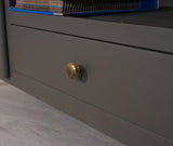 Spain Solid Mango Wood Tv cabinet - Two Doors and One Drawer - Tv Cabinet - Furniselan - Slate-Grey