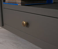 Spain Solid Mango Wood Tv cabinet - Two Doors and One Drawer - Tv Cabinet - Furniselan - Slate-Grey