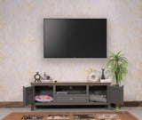 Spain Solid Mango Wood Tv cabinet - Two Doors and One Drawer - Tv Cabinet - Furniselan - Slate-Grey