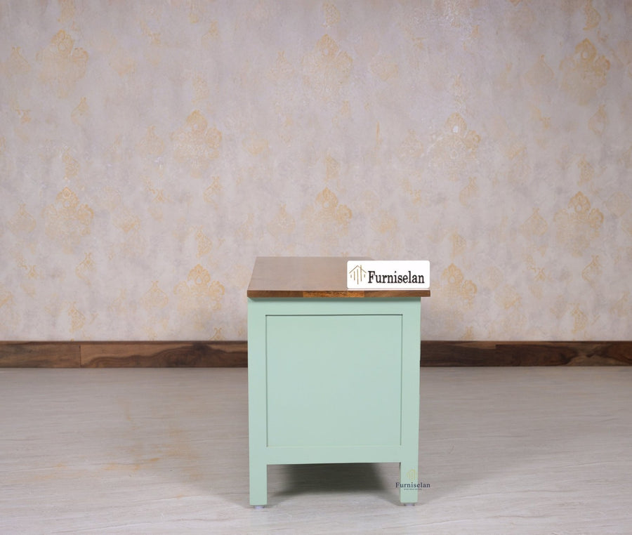 Spain Solid Mango Wood Tv cabinet - Two Doors and One Drawer - Tv Cabinet - Furniselan - Silt-Green
