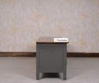 Spain Solid Mango Wood Tv cabinet - Two Doors and One Drawer - Tv Cabinet - Furniselan - Slate-Grey