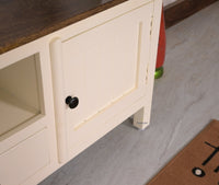Spain Solid Mango Wood Tv cabinet - Two Doors and two Drawers - Tv Cabinet  Furniselan  - Frosty-White