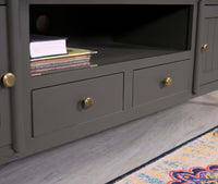 Spain Solid Mango Wood Tv cabinet - Two Doors and two Drawers - Tv Cabinet - Furniselan - Slate-Grey