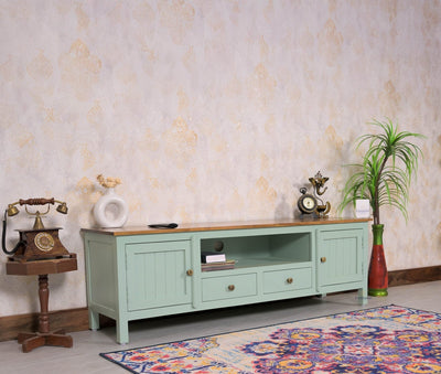 Spain Solid Mango Wood Tv cabinet - 2 Doors and 2 Drawers - Tv Cabinet - Furniselan