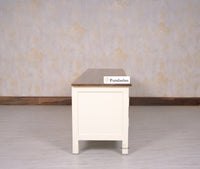 Spain Solid Mango Wood Tv cabinet - Two Doors and two Drawers - Tv Cabinet  Furniselan  - Frosty-White