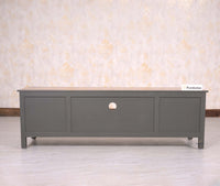 Spain Solid Mango Wood Tv cabinet - Two Doors and two Drawers - Tv Cabinet - Furniselan - Slate-Grey