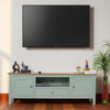 Spain Solid Mango Wood Tv cabinet - Two Doors and One Drawer - Tv Cabinet - Furniselan - Silt-Green