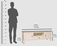 Spain Solid Mango Wood Tv cabinet - Two Doors and One Drawer - Tv Cabinet - Furniselan - Frosty-White