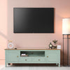 Spain Solid Mango Wood Tv cabinet - Two Doors and two Drawers - Tv Cabinet - Furniselan - Silt-Green