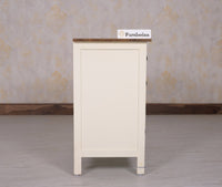 Spain Solid Mango Wood Wide Chest of Drawer - Five Drawers - Chest of Drawer - Furniselan - Frosty-White