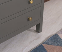 Spain Solid Mango Wood Wide Chest of Drawer - Five Drawers - Chest of Drawer - Furniselan - Slate-Grey