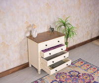 Spain Solid Mango Wood Wide Chest of Drawer - Five Drawers - Chest of Drawer - Furniselan - Frosty-White