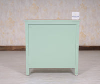 Spain Solid Mango Wood Wide Chest of Drawer - Five Drawers - Chest of Drawer - Furniselan - Silt-Green