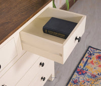 Spain Solid Mango Wood Wide Chest of Drawer - Five Drawers - Chest of Drawer - Furniselan - Frosty-White